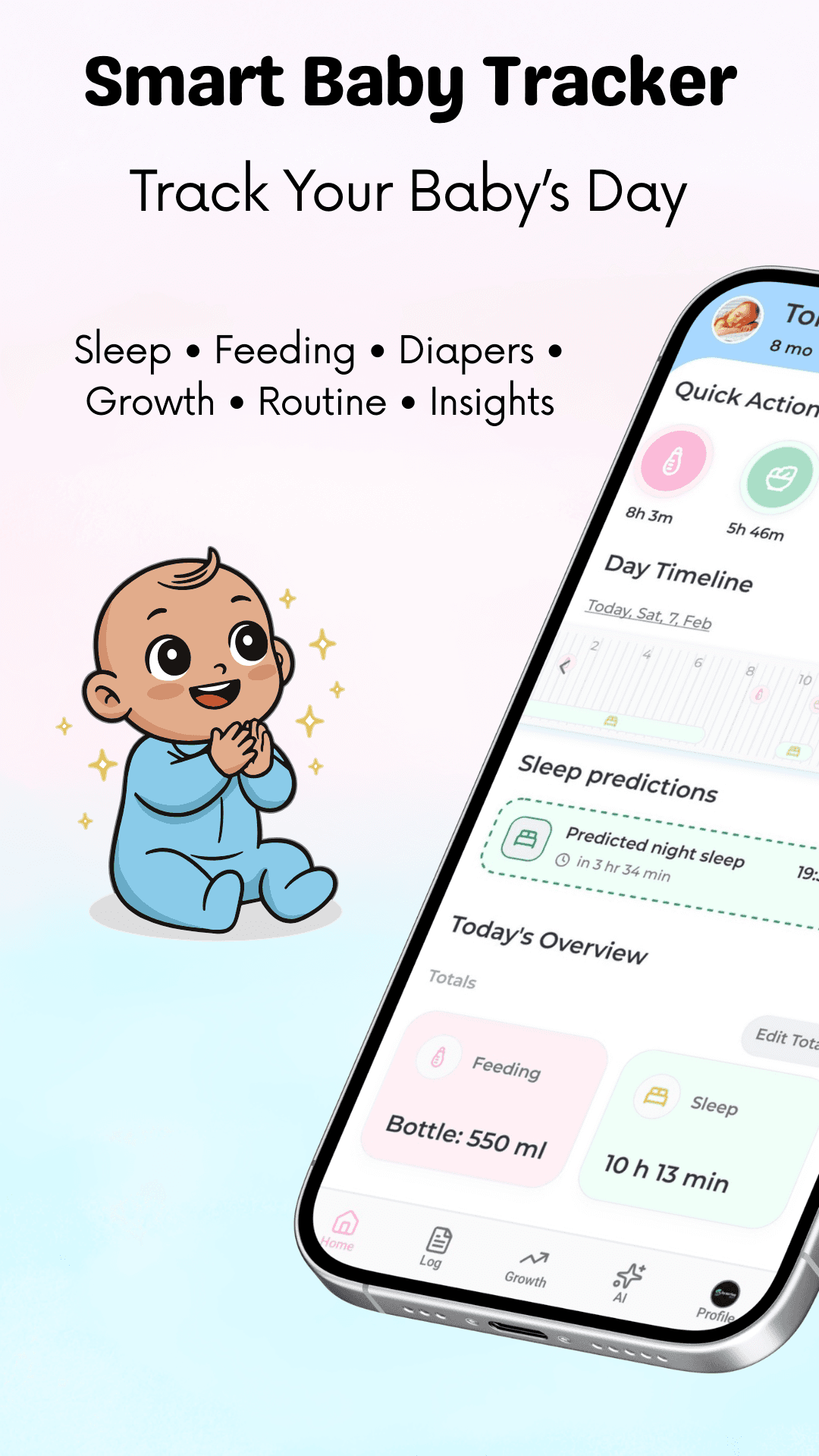 Baby Tracker sleep and feeding dashboard
